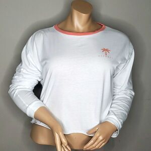 RIP CURL Women’s Size XL White Cut off Wettie Tee Shirt Surfing